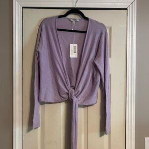 Lavender Tie-Front Sweater